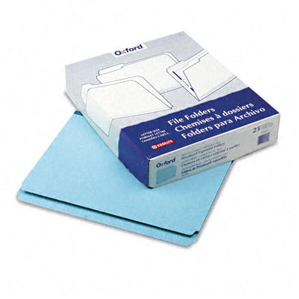 Pendaflex Pressboard Expanding File Folders- Straight Cut- Top Tab- Letter- Blue- 25/Box PE31881 - main